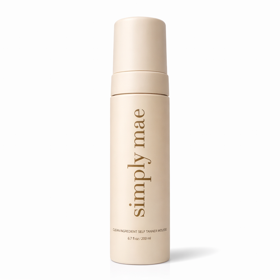 Simply Mae 200 ml Self-Tanning Body Mousse bottle on white